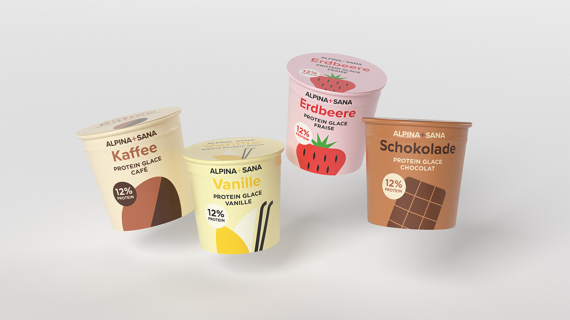 ALPINA+SANA Protein Glace, vier Sorten